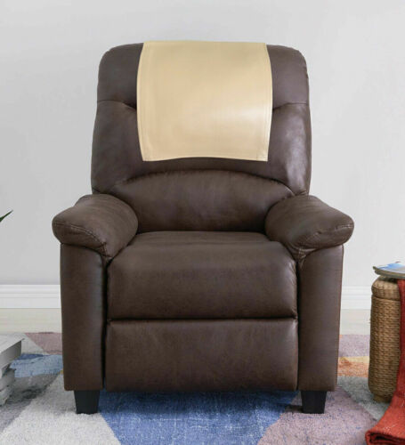 Housse à enfiler pour appuie-tête meubles cuir véritable chaise crème inclinable - Photo 1/3