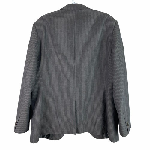 Banana Republic Wool Blend Blazer Jacket Coat Mens 46R Gray Pin Stripe 2 Button - Picture 3 of 5