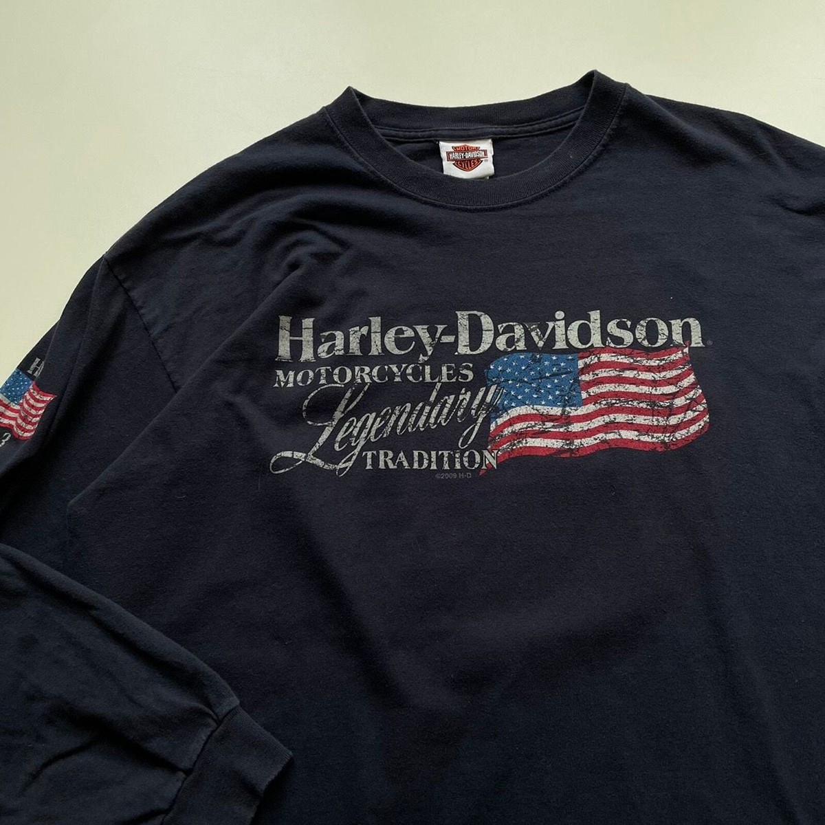 Vintage 2000s Harley Davidson Motorcycle Graphic Long Sleeve