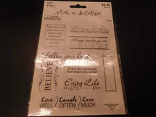 The paper studio stick a bilities Inspirational phrases foil stickers 18pc