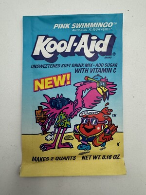 Vintage 90s Kool-Aid Pink Swimmingo Flavor Packet NOS