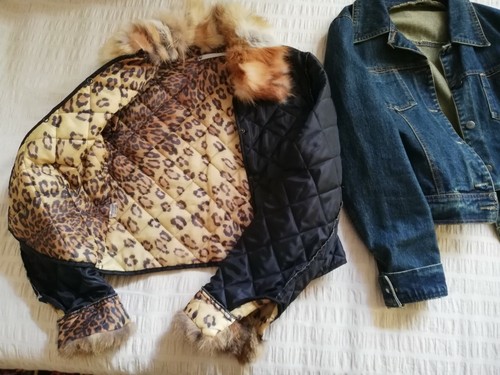 Giacchino Donna Jeans Con Fodera Staccabile E Collo E Polsi Vera Pelliccia Di... - Foto 4 di 12