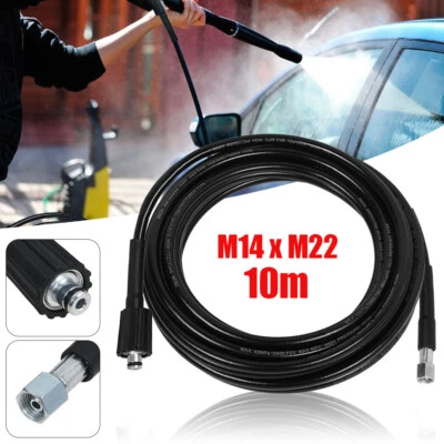 10M Replacement High Pressure Washer Hose Heavy Duty M22/M14 Jet Power Wash Pipe