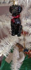 NOBLE GEMS BY KURT ADLER GLASS-BLACK LABRADOR RETRIEVER ORNAMENT-NEW IN BOX