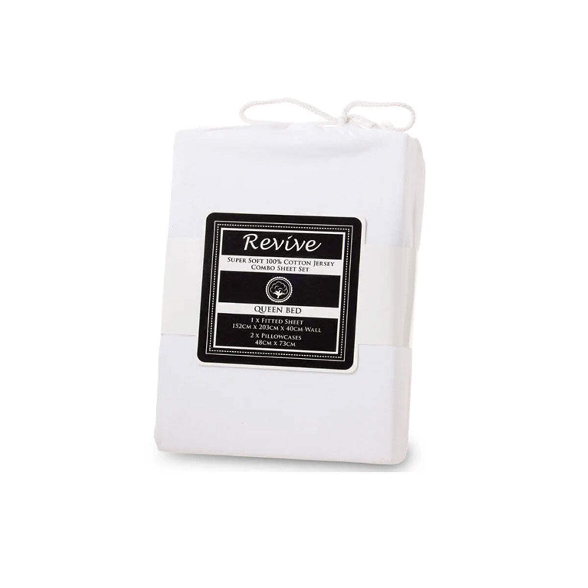 NNEDSZ Revive White 100% Cotton Jersey Super Soft Fitted Sheet Combo Set Double