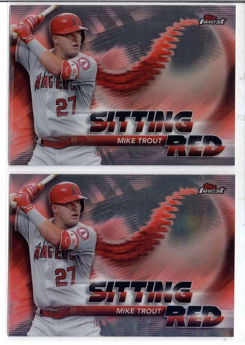 LOT OF (2) MIKE TROUT 2018 TOPPS FINEST #SR-MT SITTING RED ANGELS INSERT FC8176