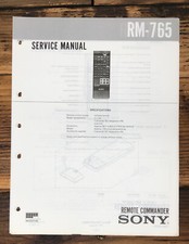 Sony RM-765 Remote Control Service Manual Original 