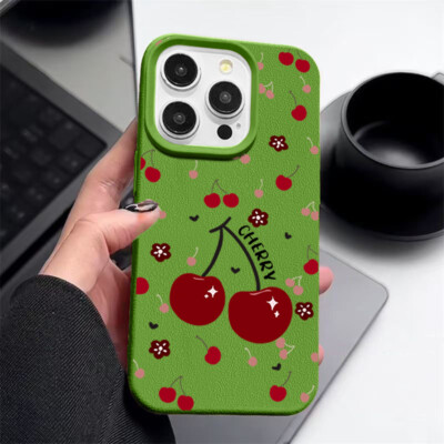 Handyhülle für iPhone 17 16 15 Pro Max 14 13 12 Stoßfeste Cherry Weiche TPU Case