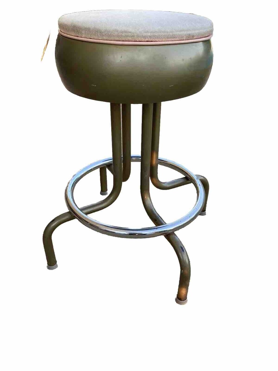 MCM VINTAGE DURO CHROME 12” SODA SHOP DINER SWIVEL STOOL SEAT CHAIR