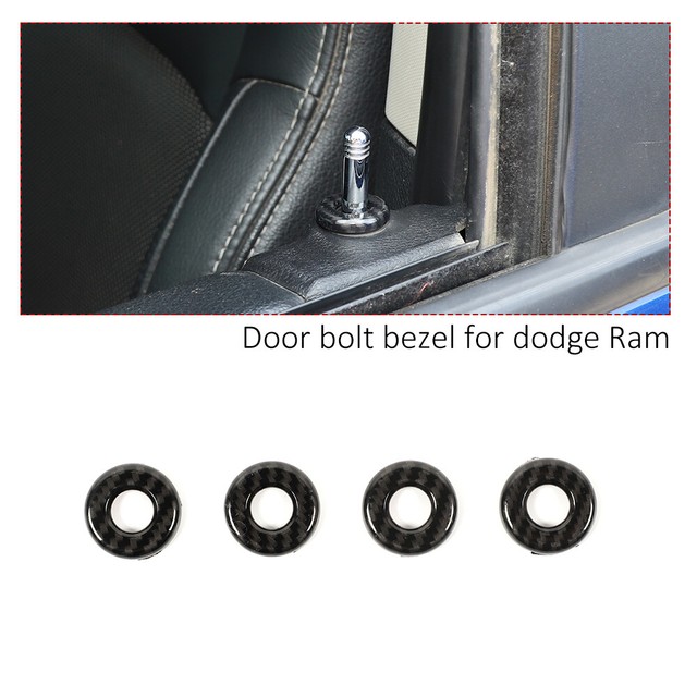 Door Lock Pin Cover Decor Trim Bezels For Dodge RAM 1500 20102020 Carbon Fiber eBay
