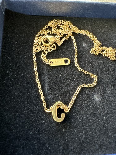 Women’s/girls Necklace Letter C. 18kgp - Picture 3 of 3