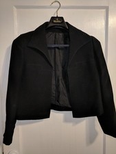 ItalianStyle Marzotto Woman's Black Open-Front Blazer Coat - Size 46