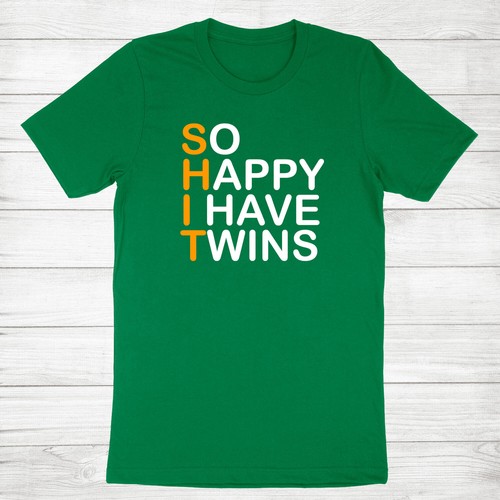 So Happy I Have Twins Shirt I Have Twins T-Shirt Mom Of Twins Tee Zwilling Papa Geschenk - Bild 16 von 18