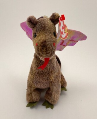 TY Beanie Baby SCORCH the Dragon (7 inch) ORG Tag DOB 7/31/1998