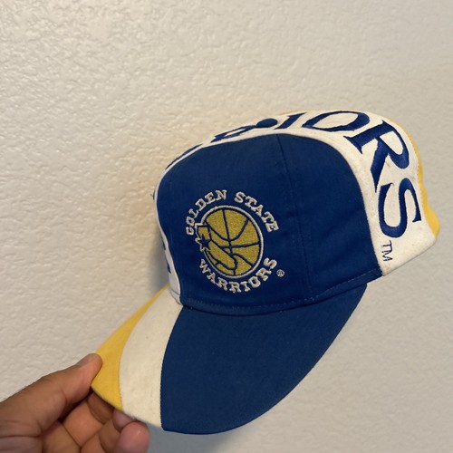 De colección Años 90 Raro Guerreros Remolino Big Spell Out Gemelos NBA Snapback Gorra Gorra - Imagen 4 de 17