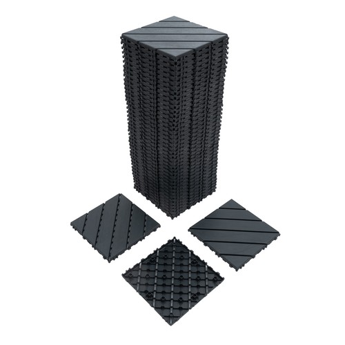 44 Pack Patio Interlocking Deck Tiles 12"x12" Plastic Square Waterproof Outdoor - Picture 8 of 10