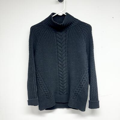 Lululemon Bring the Cozy Turtleneck Sweater Navy Black Cable Knit