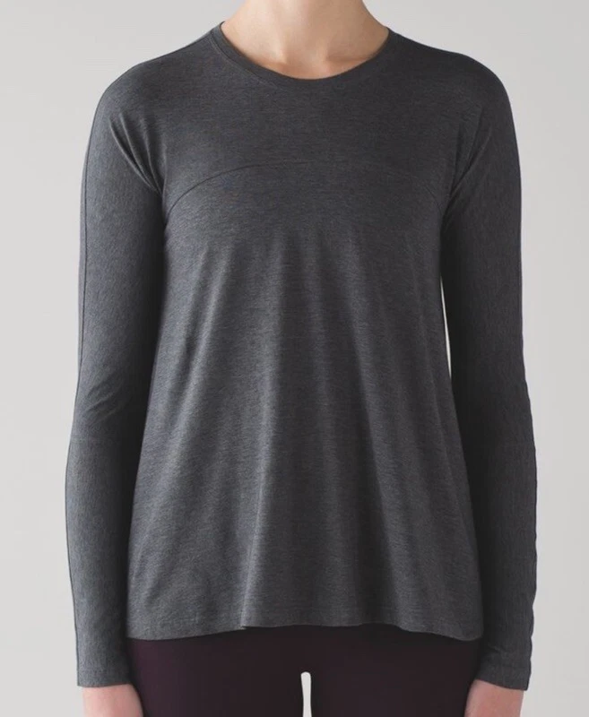 lululemon acadia long sleeve swing hi low pima cotton shirt