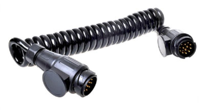 Spiralkabel 3,5M 8 Adern 2x Stecker 13-polig PVC Zwischenkabel Verbindungskabel
