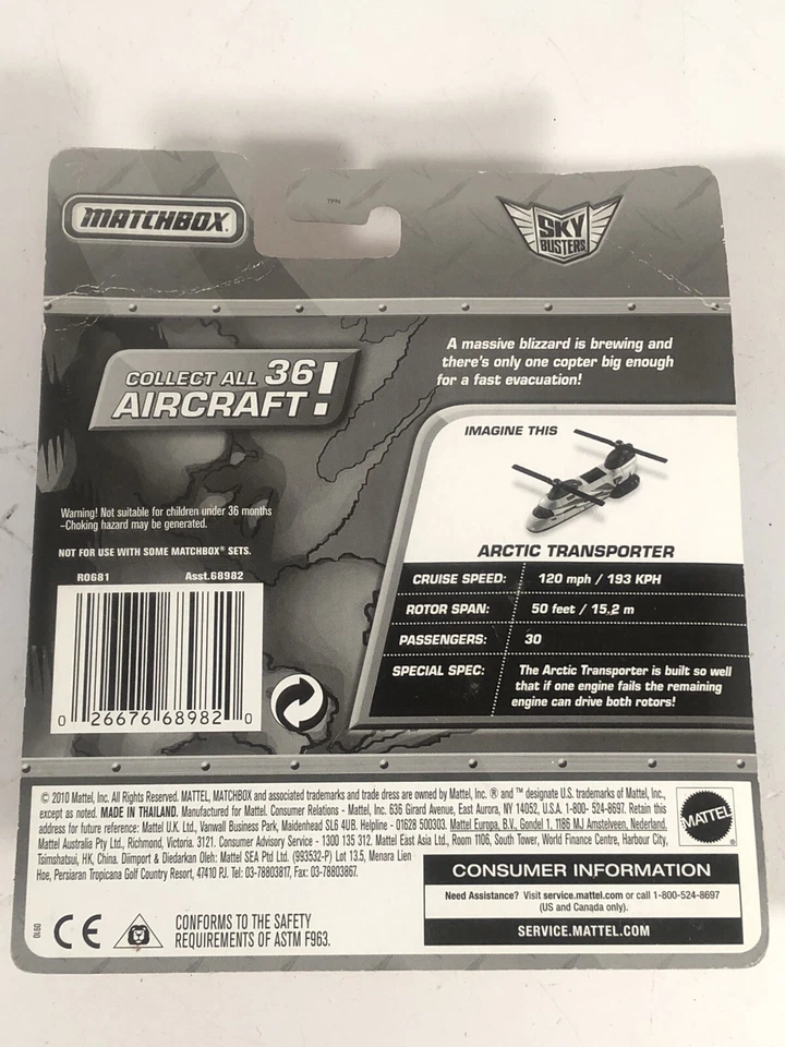 Matchbox Artico Camion Sky Busters Serie Raro Giallo 2010 Nuovo Cardpackage - Immagine 3 di 4