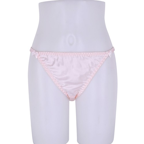 Damen Seide Unterwäsche geraffter T-Back Tanga Slip Höschen G-String Bikini Schlüpfer - Bild 10 von 28