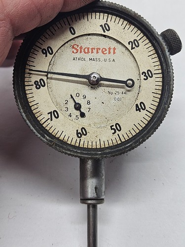 Starrett 25-441 Dial Indicator Jeweled .001" Graduation 0-1" Range 0-100 Reading - Picture 3 of 11