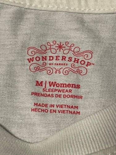 Jingle Bells Holiday sleep shirt womens medium Christmas Wondershop Target white - Picture 6 of 10