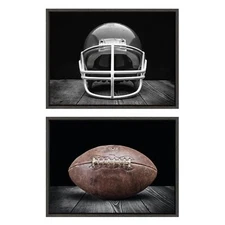 Kate and Laurel Sylvie Vintage Football Helmet on Black and Vintage Football ...