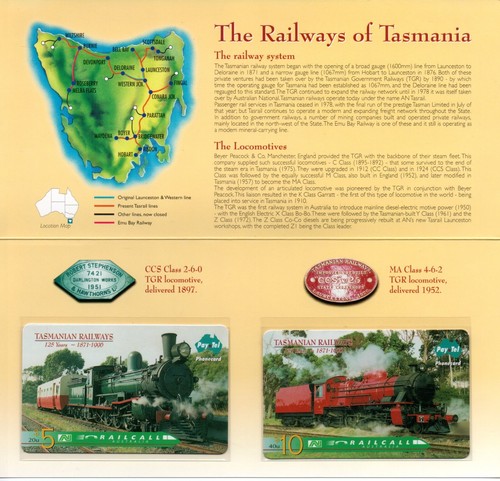Pay-Tel Pack-The Railways of Tasmania-Pack Number 0181