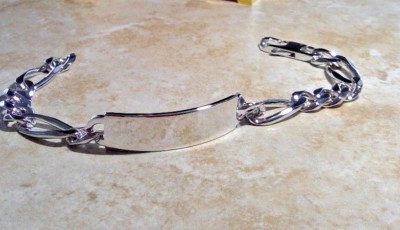 Dolan Bullock 8.5'' hallmarked 92.5 silver figaro bracelet sbr108300 40grams