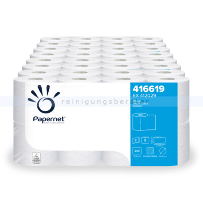 Toilettenpapier Papernet Tissue Recycling naturweiss 2-lagig 64 Rollen/Paket