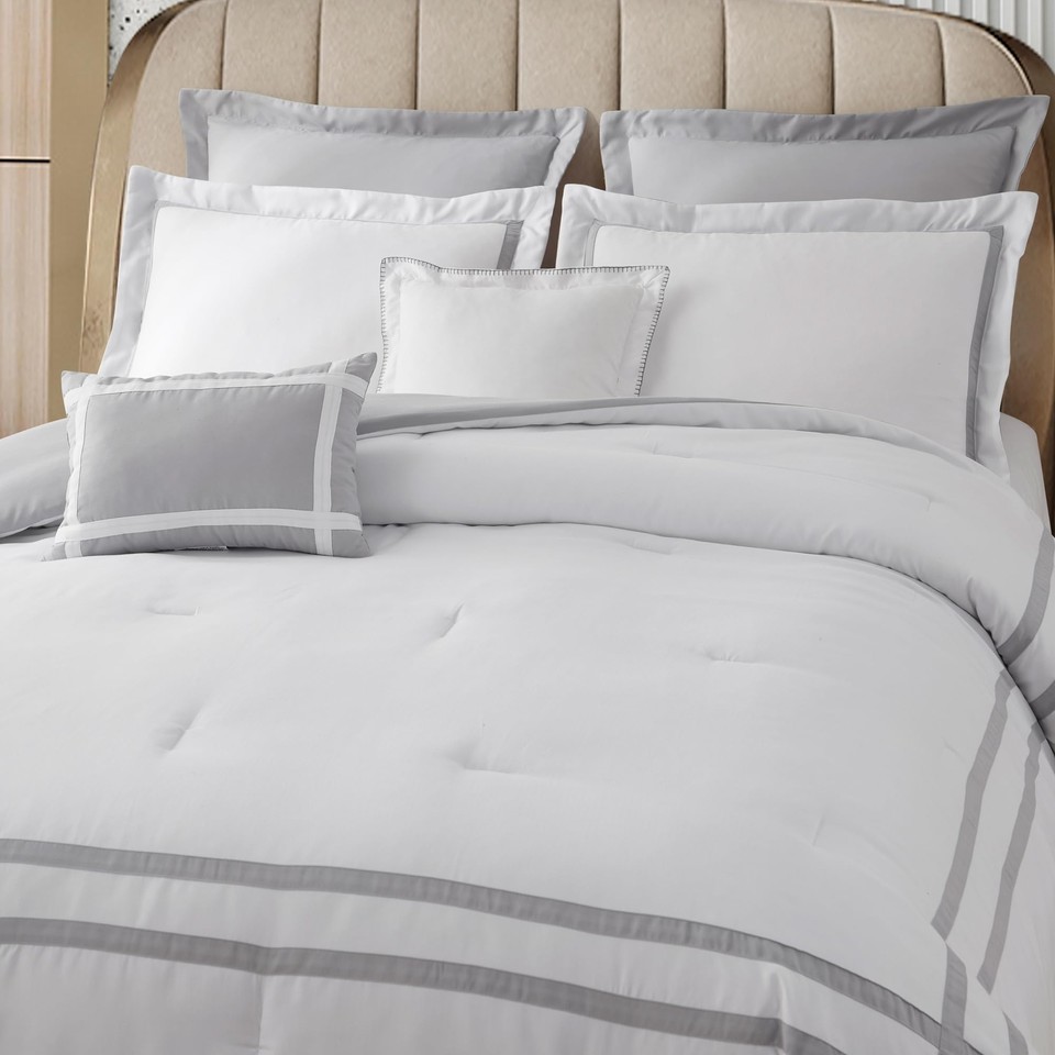 SHALALA White Comforter King Size,8Piece Hotel King Comforter Bedding