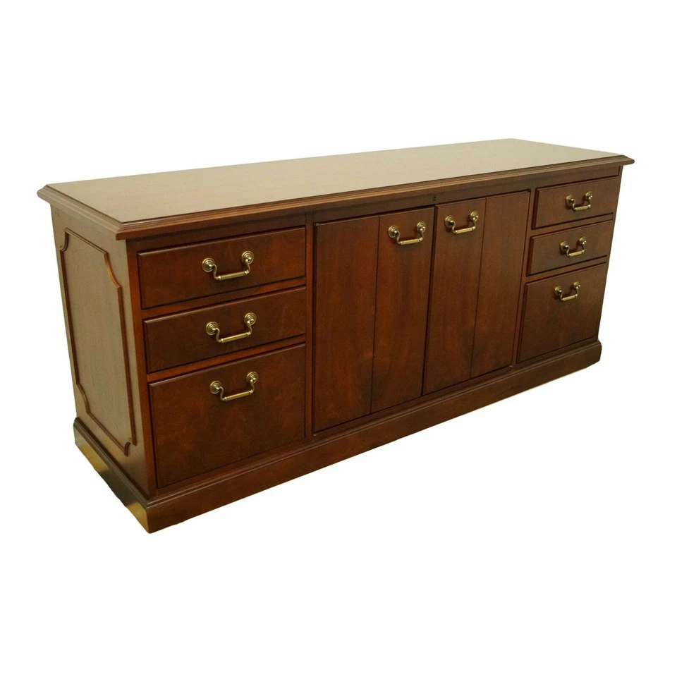 VINTAGE KIMBALL OFFICE FURNITURE CONTEMPORARY MODERN CHERRY STORAGE CABINET - Image 2 of 4
