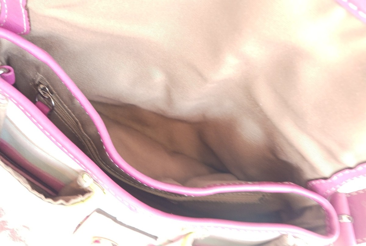 Coach Vintage 1887 MINI Pastel Stripe Soho Sateen & Leather