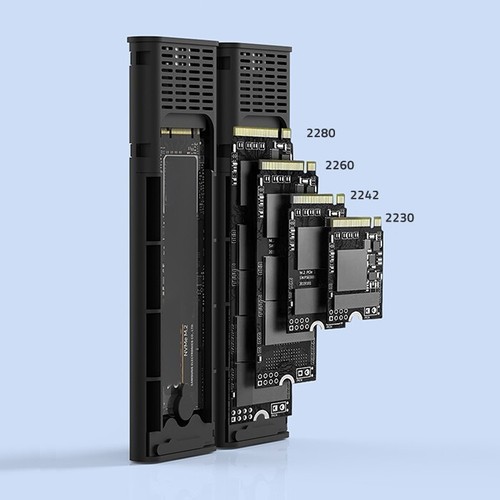 Qoltec Obudowa | kieszeń na dysk M.2 SSD SATA | NVME | DUAL |USB-C - Zdjęcie 15 z 16