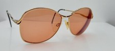 Vintage Luxottica Gold Oval Metal Sunglasses Italy FRAMES ONLY