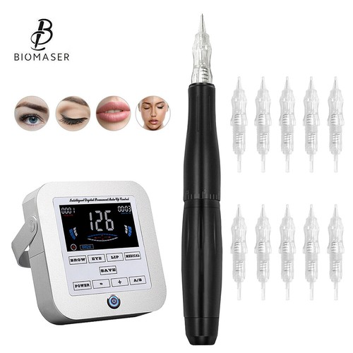 Permanent Makeup Machine Pen Kits For Eyebrow Lips LCD Power Supply 10Pcs Needle - Picture 12 of 12