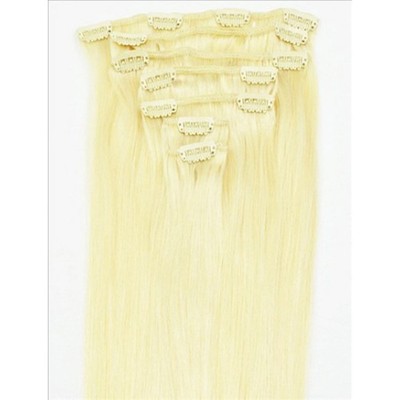 7Pcs Clip In Hair Extensions 16'' 70g Straight Human Hair 16 Clips for Thickening