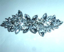 Sparkling Wedding White Cubic Zirconia Floral 3.5" Hair Barrette New w Tag