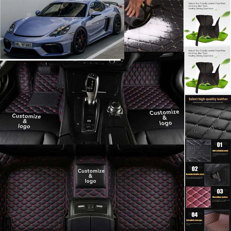 For Porsche Cayman Car Floor Mats Floor Liners Car Carpet Guard Customizable Foto 4 de 4