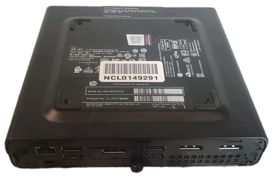 HP EliteDesk 800 G5 DM Intel i5-9500T @ 2.10GHz 8GB DDR4 512GB SSD NO OS - Image 3 of 3