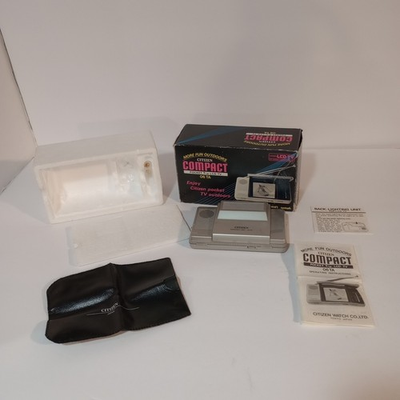 #ad Citizen Compact Pocket Black White Portable LCD TV 06TA Boxed Working $25.00