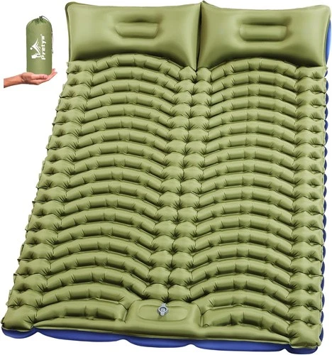 Double Sleeping Pad for Camping - Ultralight Camping Mattress with Pillows