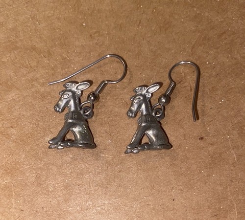 Vintage Silver Donkey Earrings