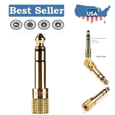 24K Gold Plated TRS Audio Adapter 6.35mm Male to 3.5mm Female - Sound