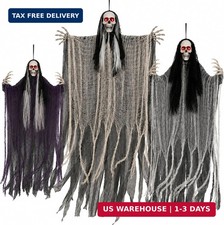 3 Pack Halloween Hanging Skeleton Ghost LED Red Eye Grim Reaper Yard Decor