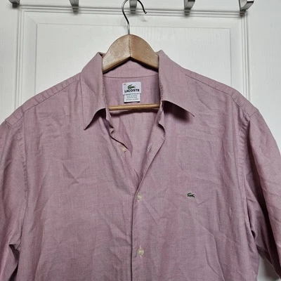 Chemise manches courtes Lacoste Coton – Taille 44 (XL/XXL) – Rose - Photo 1/4