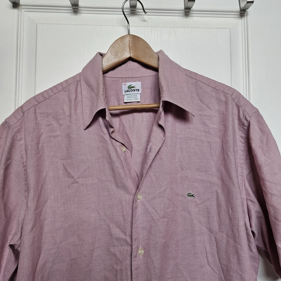 Chemise manches courtes Lacoste Coton – Taille 44 (XL/XXL) – Rose - Photo 1/4