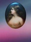 Antique German Oval Porcelain Portrait Plaque. Hand Painted. 19th Century.  — photo 1