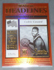 2025-26 Panini Signature Series #10 Cedric Coward Headlines /75 RC Grizzlies